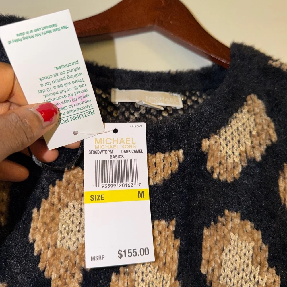 Michael Kors Black and Cream Polka Dot Sweater - Picture 3 of 8